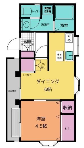 南足柄市岩原のアパートの間取り