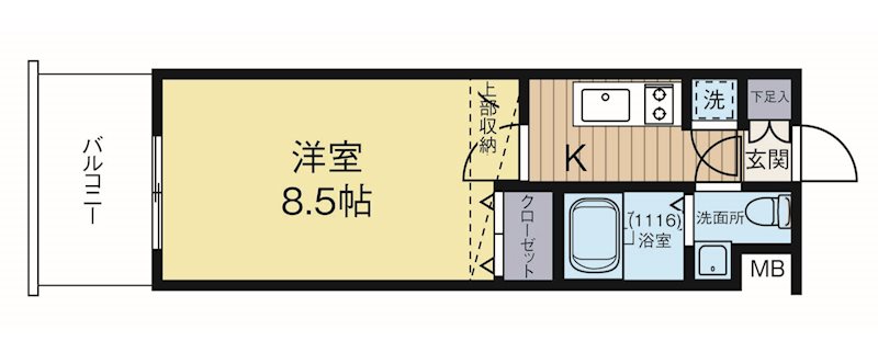 福岡市東区東浜のマンションの間取り