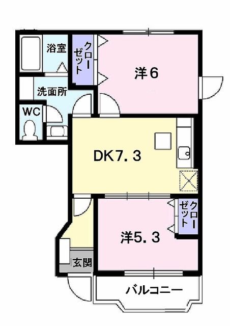 【北葛飾郡杉戸町杉戸のアパートの間取り】