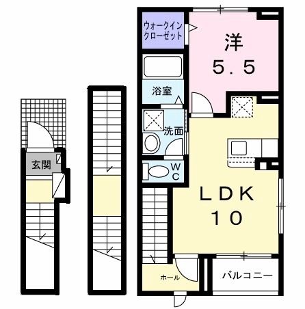 昭島市拝島町のアパートの間取り