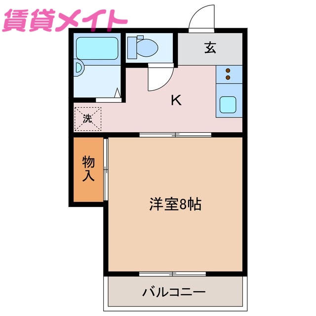 津市上浜町のマンションの間取り