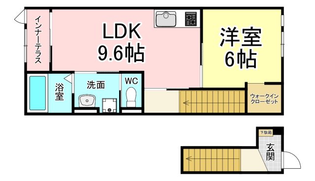 北九州市八幡西区若葉のアパートの間取り