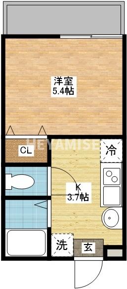 【長崎市扇町のアパートの間取り】