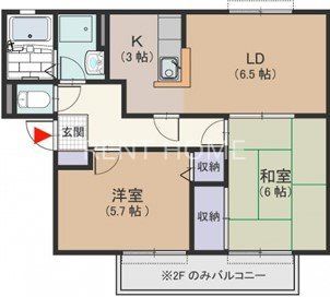 東大阪市角田のアパートの間取り