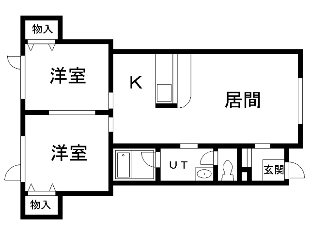 旭川市東五条のアパートの間取り