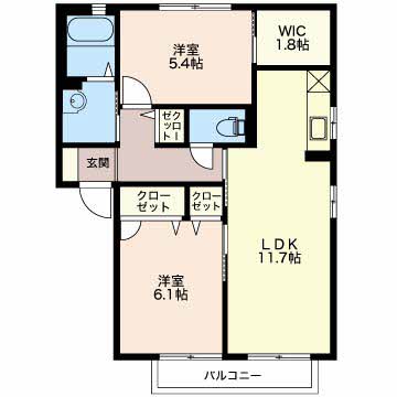 グランシードあづみ　D　Sの間取り