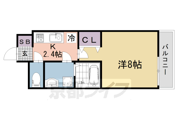 大津市月輪のアパートの間取り