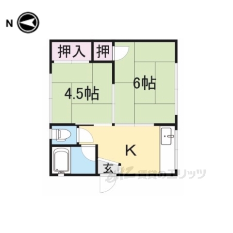 若草荘Ｂ棟の間取り