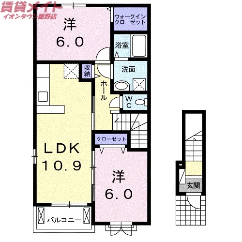 四日市市智積町のアパートの間取り