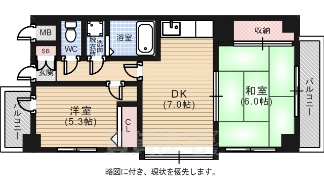 広島市中区舟入幸町のマンションの間取り