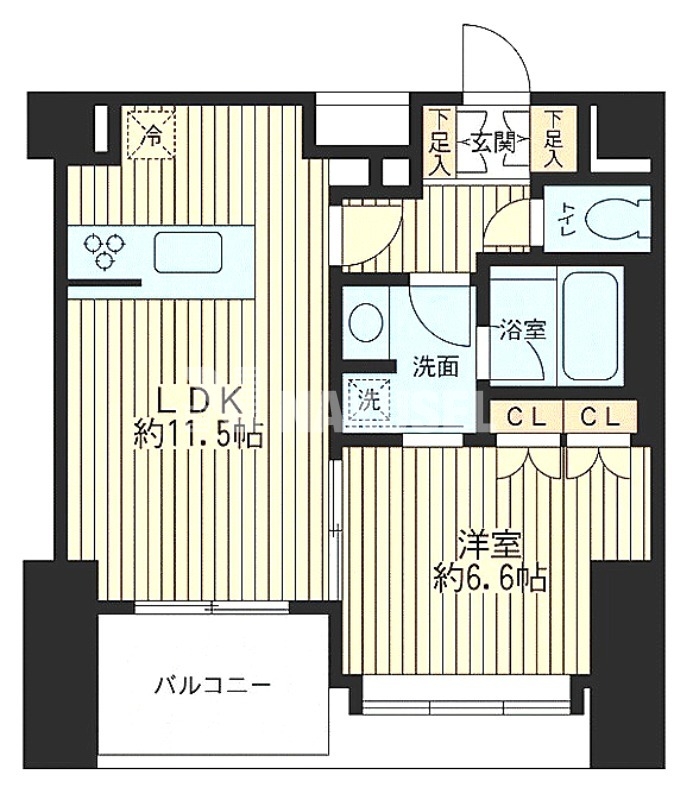 世田谷区奥沢のマンションの間取り