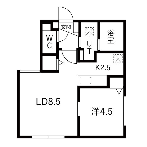 地下鉄東西線 琴似駅 徒歩10分 4階建 築10年の間取り写真
