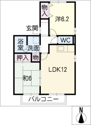 セジュールオリオン　Bの間取り