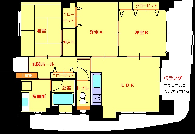 豊川市豊川町のマンションの間取り