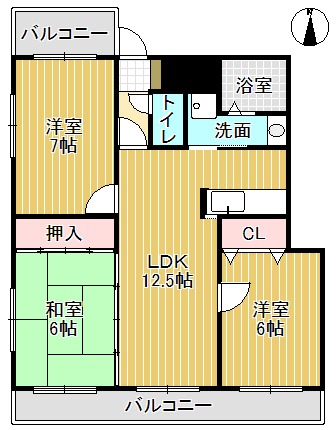 サンロード広上の間取り