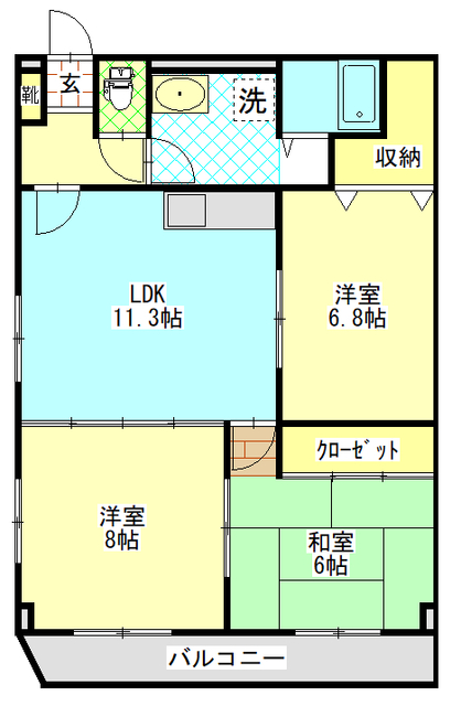 ぐりーんヒルズ中之庄の間取り