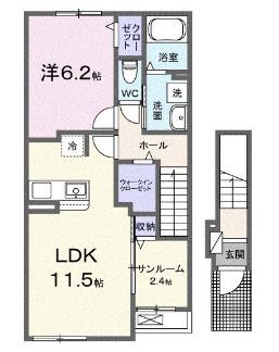 愛知県名古屋市天白区梅が丘１（アパート）の賃貸物件の間取り