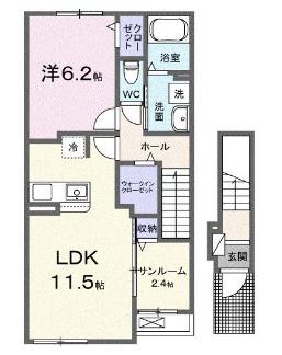 名古屋市天白区梅が丘のアパートの間取り