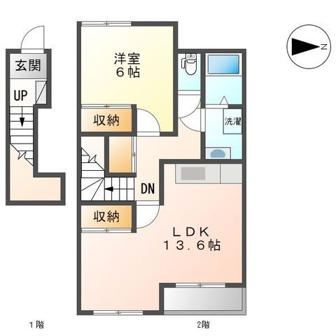 茅ヶ崎市浜之郷のアパートの間取り