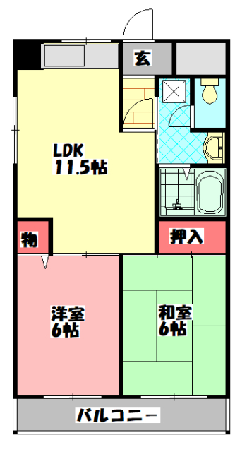 エバーグリーン旭の間取り