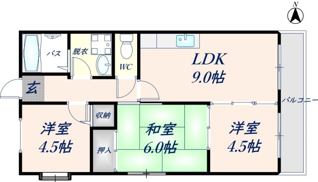 カーサフィオーレ弐番館の間取り