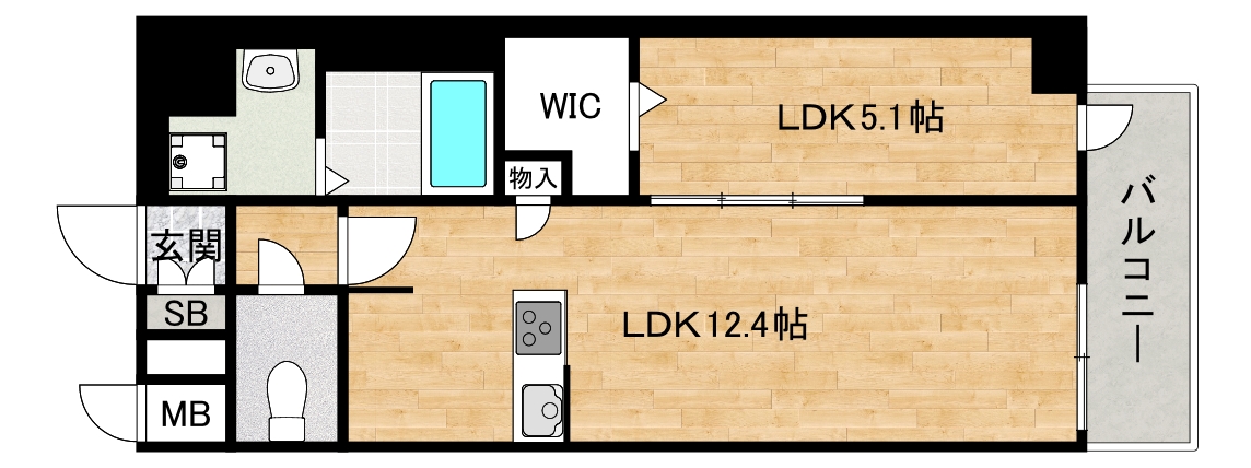 八尾市桜ヶ丘のマンションの間取り