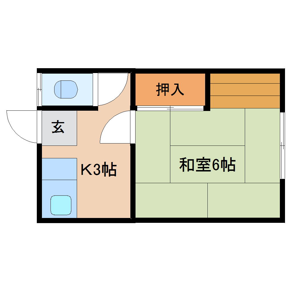 【静岡市清水区西久保のアパートの間取り】