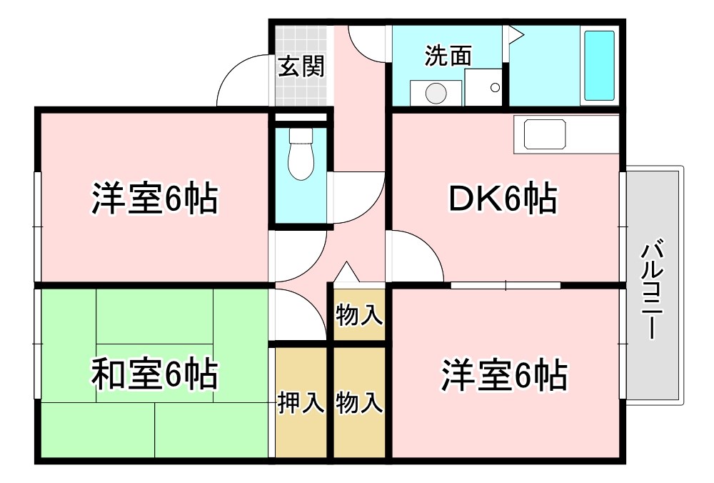 野洲市小篠原のアパートの間取り