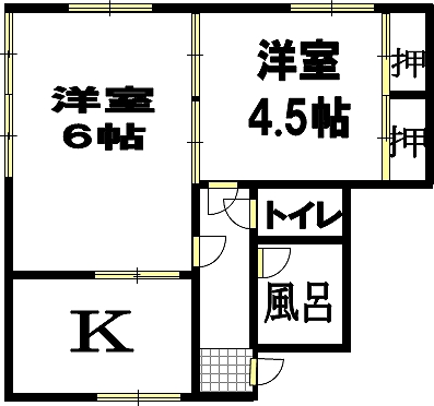 オクモトアパートの間取り