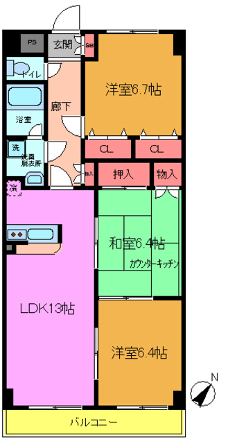 フレア浦安の間取り