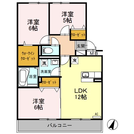 セジュールSakuraIIの間取り