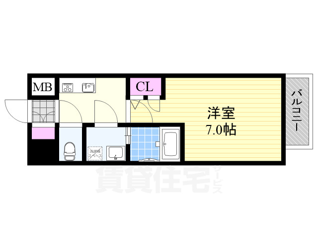 大阪市西淀川区姫里のマンションの間取り