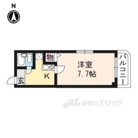 京都市中京区小結棚町のマンションの間取り