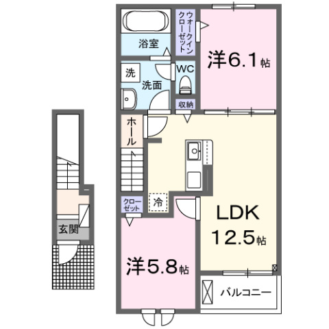 エルミタージュ泉ヶ丘2号館の間取り