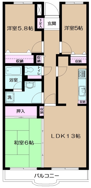 【イーストパーク胡録台の間取り】