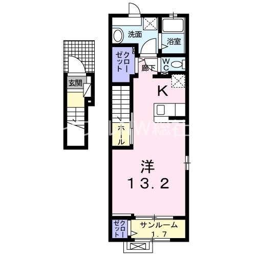 倉敷市宮前のアパートの間取り