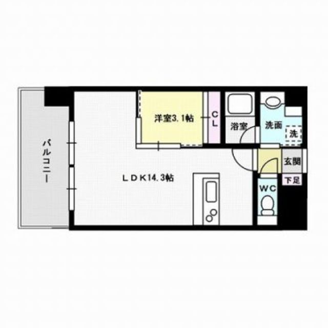 福岡市博多区石城町のマンションの間取り