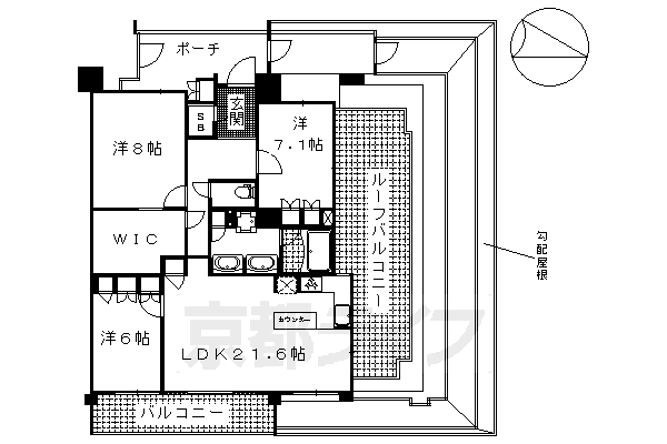 ライオンズ伏見桃山指月城の間取り