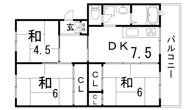 須磨一ノ谷グリーンハイツG棟の間取り