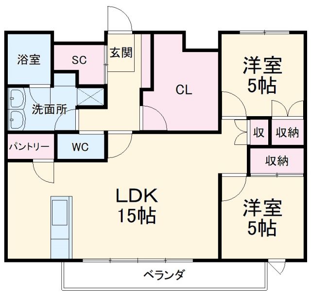 名古屋市緑区長根町のマンションの間取り