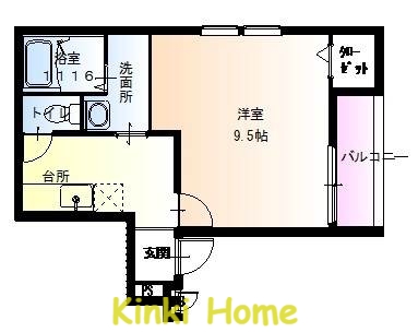 和歌山市太田のアパートの間取り