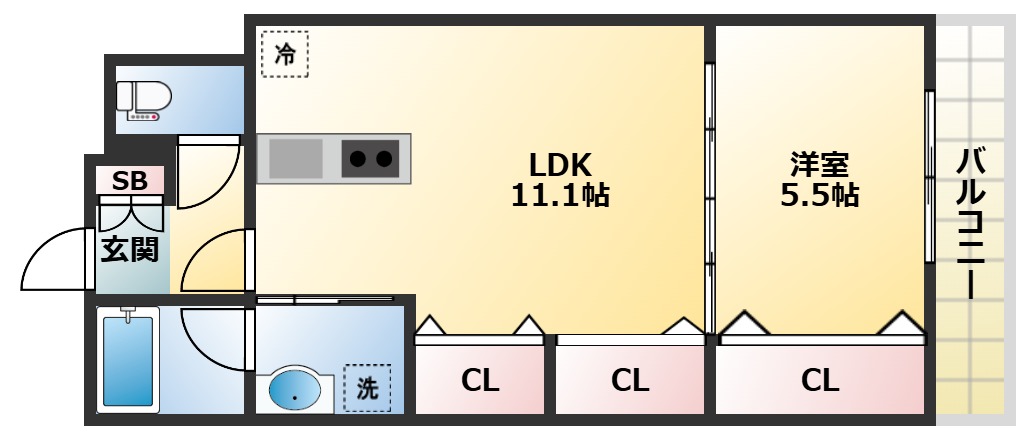 estageo北田辺の間取り