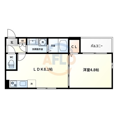 大阪市住之江区西加賀屋のアパートの間取り