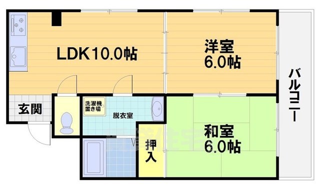 京都市右京区梅津堤上町のマンションの間取り