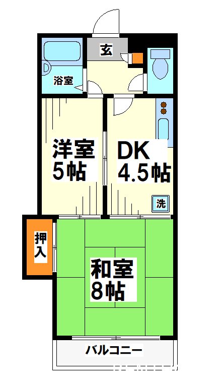 調布市東つつじケ丘のマンションの間取り