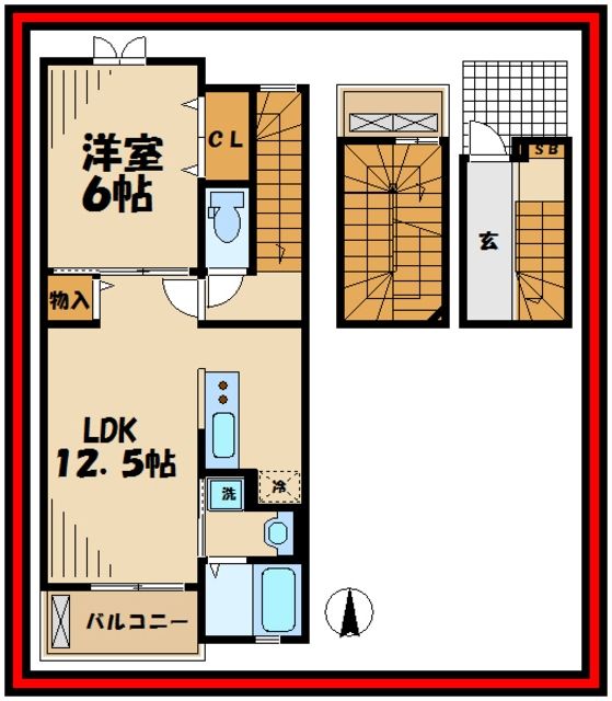 稲城市大丸のアパートの間取り