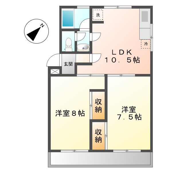 箕ノ手ハイツＣ棟の間取り