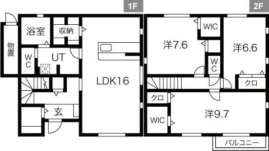 ArcobalenoつくばB棟の間取り