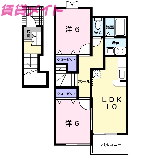 伊勢市御薗町上條のアパートの間取り