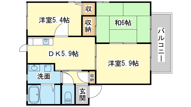 メモリーハイツＣの間取り